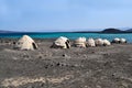 Afar tents / huts Ghoubet beach, Devils Island Ghoubbet-el-Kharab Djibouti East Africa